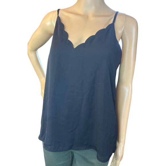 (5 for $25) Socialite Scallop Trim Cami in Black Size XS - Picture 3 of 6